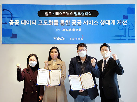 웰로·(주)테스트윅스는 지난 16일 공공서비스 생태계 개선을 위한 업무협약을 체결했다고 18일 전했다. ⓒ 웰로