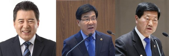 더불어민주당 소속 왼쪽부터 김기호 전) 보령시장 후보, 현) 김한태 충남도의원, 현) 이영우 충남도의원. ⓒ 프라임경제