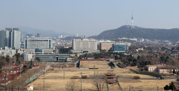 윤석열 당선인이 대통령 집무실 이전을 추진 중인 국방부 청사 일대 모습. ⓒ 연합뉴스
