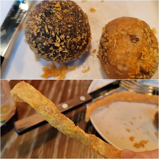 BBQ 디저트인 리얼초코볼, 씨솔트카라멜, 치즐링칩스.=윤수현 기자