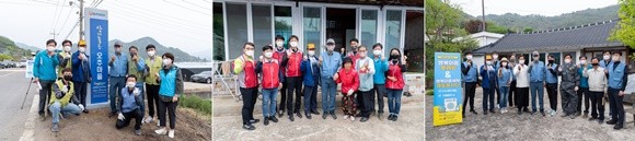 진월면 오추마을에서 광양시와 연합 봉사 총 19개의 광양제철소 재능봉사단이 연합봉사를 하고 있다. ⓒ 광양제철소