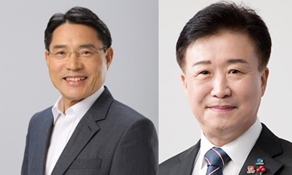 권오봉 여수시장 예비후보(왼쪽)와 정기명 여수시장 예비후보 ⓒ 선거사무실