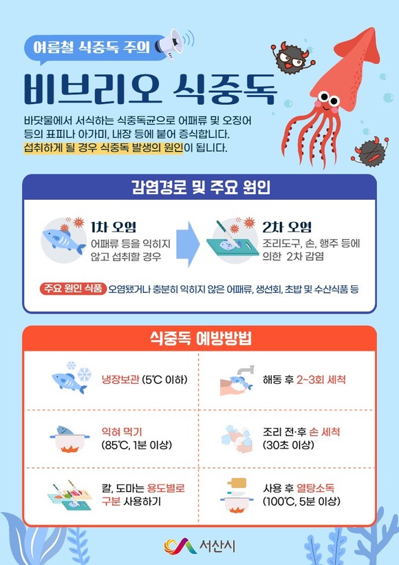 비브리오 식중독 주의 홍보 전단지. ⓒ 서산시