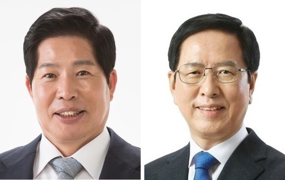 왼쪽부터 더불어민주당 공영민, 무소속 송귀근 후보. ⓒ 중앙선거관리위원회