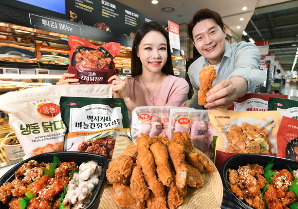 홈플러스가 오는 16일부터 22일까지 '치킨 대전'을 열고, 여름 보양식 재료인 생닭부터 간편식, 델리 등 치킨 품목을 총망라해 고객 장바구니 부담을 낮춘다. © 홈플러스