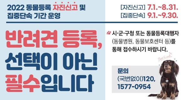 동물등록 자진신고 홍보 포스터. ⓒ 당진시