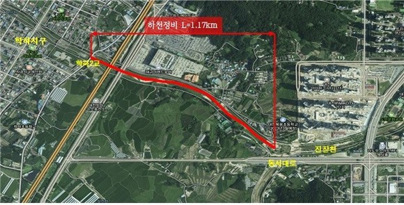 화산천 하류 미정비 구간 재해예방사업 추진. ⓒ 대전시