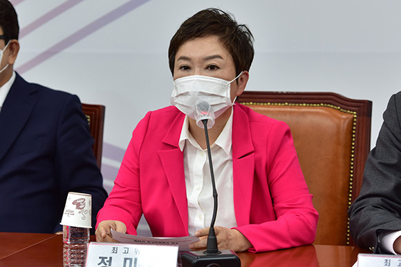 정미경 국민의힘 의원은 10일 국민의힘 최고위원직에 사퇴하겠다는 뜻을 밝혔다. ⓒ 연합뉴스