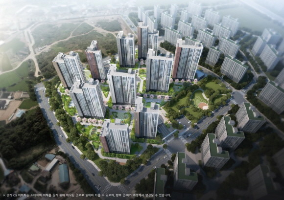 행정타운 두산위브 더클래스 주경 조감도. © 두산건설