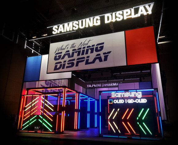 24~28일까지 독일 쾰른에서 열리는 '게임스컴(Gamescom) 2022'에 참가한 삼성디스플레이 전시장 모습. ⓒ 삼성디스플레이