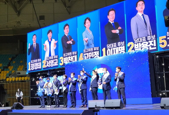 이번 전국대의원대회에서 송갑석 더불어민주당 의원은 10.81% 득표했다. = 박성현 기자