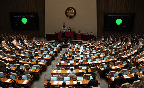 국회는 7일 본회의를 열어 종합부동산세법 개정안, 영화 및 비디오물의 진흥에 관한 법률 개정안 등 법률 14건을 처리했다. ⓒ 연합뉴스