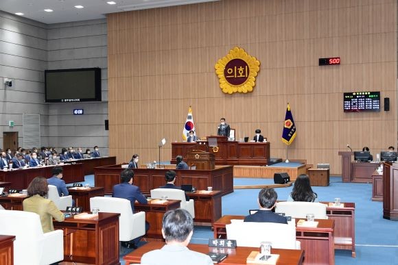 광주광역시의호는 15일 제1차 본회의를 열고 12일간의 회기에 들어갔다. ⓒ 광주광역시의회