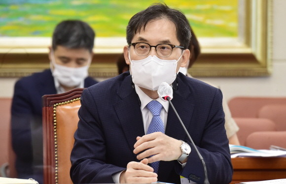 한기정 공정거래위원장은 7일 국정감사에서 삼성생명·삼성SDS 부당지원 의혹에 대해 무혐의 처리됐다고 밝혔다. ⓒ 연합뉴스