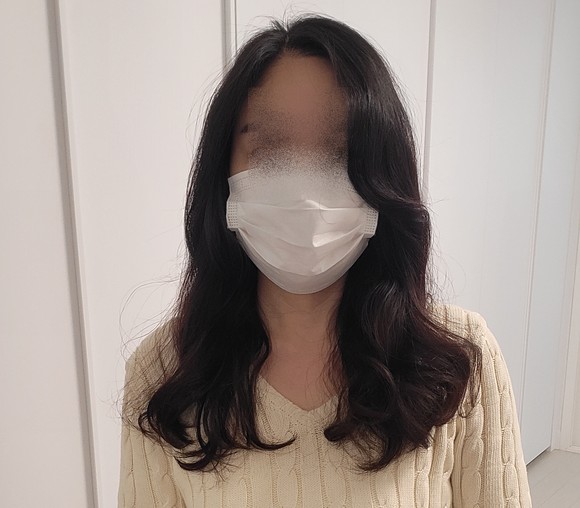 다이슨 에어랩 멀티 스타일러 배럴을 활용해 컬을 준 모습. = 박지혜 기자
