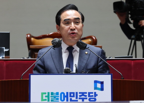 박홍근 더불어민주당 원내대표는 22일 의원총회를 주최했다. ⓒ 연합뉴스
