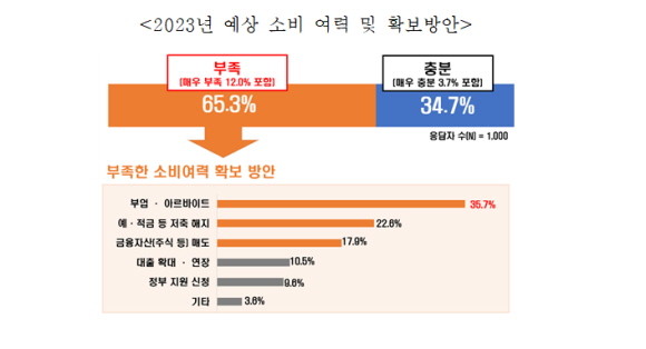 2023년 예상 소비 여력 및 확보 방안. ⓒ 전국경제인연합회