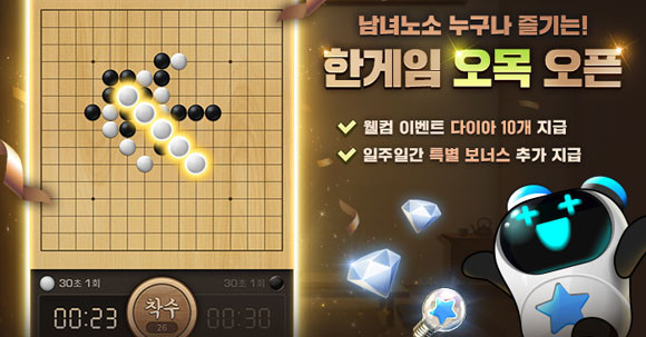 '한게임 바둑&오목'은 접근성을 높이고, 매칭 및 랭킹 시스템을 고도화하는 등 더욱 이용자 친화적인 서비스로 게임을 새 단장했다. ⓒ NHN