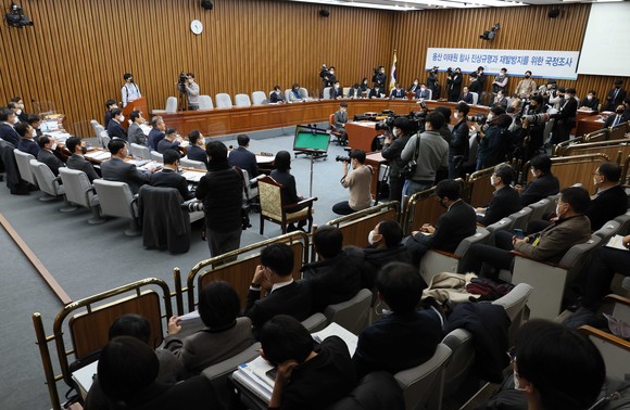 오전 국회에서 열린 이태원 참사 국정조사 2차 청문회. ⓒ 연합뉴스