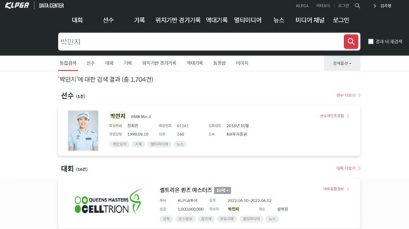 KLPGA는 지난 2018년 KLPGA의 역사와 모든 기록을 집대성한 '데이터센터'를 개발해 골프팬에 즐거움을 선사하고 있다. ⓒ KLPGA