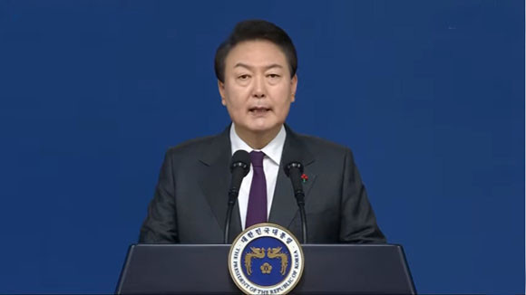 윤 대통령은 2023년 1월1일 계묘년(癸卯年) 새해 신년사에서 경제위기를 수출로 돌파해야 한다고 강조했다. ⓒ 연합뉴스