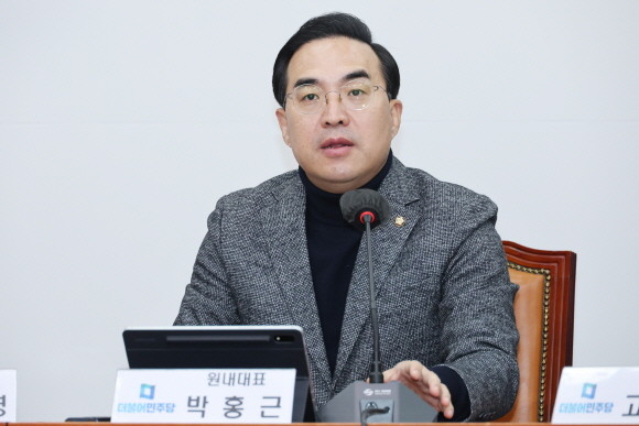 박홍근 더불어민주당 원내대표는 22일 최고위원회의에서 대통령실을 향해 비난했다. ⓒ 연합뉴스