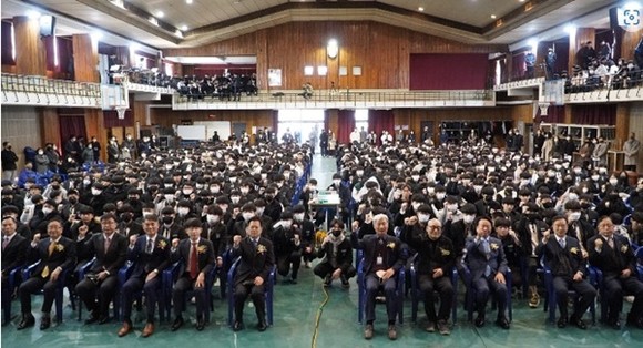대구공고는 2일 오전 11시 옥저관에서 본교와 테크노폴리스 분교가 함께하는 입학식을 열고 있다. ⓒ 대구공고