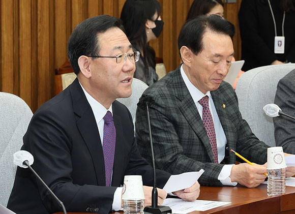 주호영 국민의힘 원내대표는 3일 이재명 더불어민주당 대표에 대한 추가 체포동의안 표결 보이콧 주장을 비판했다. ⓒ 연합뉴스