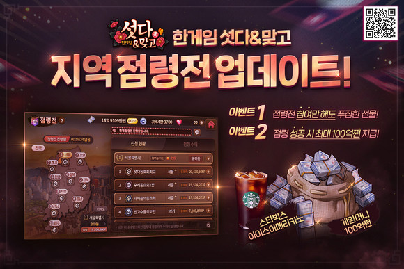 엔에이치엔은 29일 자사의 모바일 게임 '한게임 섯다&맞고'에 신규 경쟁 콘텐츠 '점령전'을 추가했다. ⓒ NHN