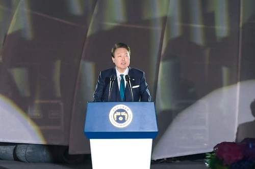 윤석열 대통령이 개막식에 참석해 축사를 하고 있다 ⓒ 순천시