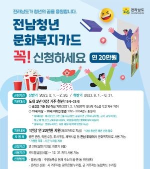 전남청년문화복지카드 홍보 포스터. ⓒ 화순군