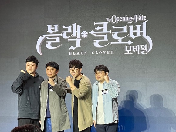 왼쪽부터 한석준 AD, 박재현 PD, 최재형 대표, 유태범 TD. = 김소미 기자