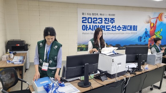 2023 진주 아시아역도 선수권대회 프레스센터. ⓒ 프라임경제