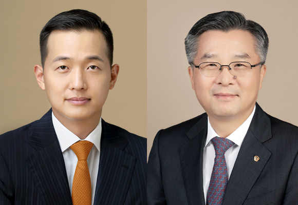 한화가 대우조선해양의 신임 대표이사로 권혁웅 부회장을 내정했다. 사진은 김동관 부회장(왼쪽), 권혁웅 부회장. ⓒ 한화