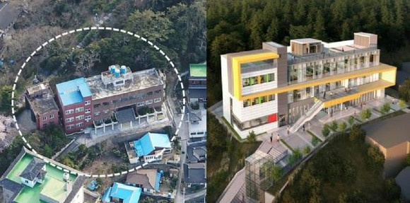 완도군 도시재생 사업 추진-구 문화원을 청소년 플랫폼으로 리모델링(오른쪽 조감도). ⓒ 완도군