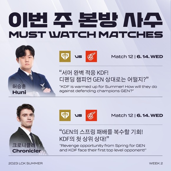 2023 LCK 서머 2주 차 최고의 매치업으로 꼽힌 젠지. ⓒ LCK