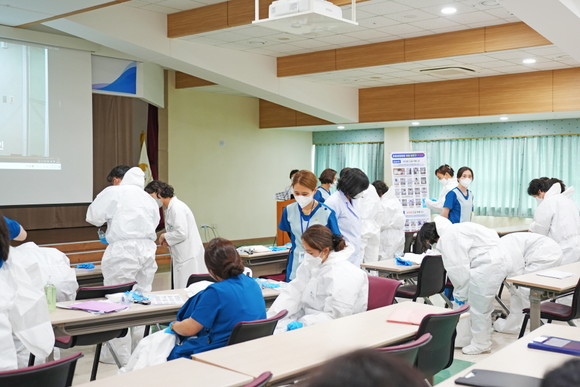 지난 6월12일과 14일 16일 세 차례 포항성모병원 마리아홀에서 실시된 '2023년 유행성 감염병 대응 도상훈련' 모습. ⓒ 포항성모병원