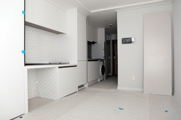 현대엔지니어링이 준공한 국내 최고층 모듈러 주택 현장 내부. Ⓒ 현대엔지니어링