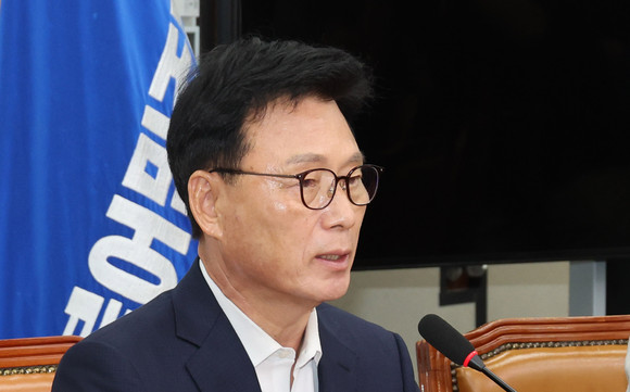 더불어민주당 박광온 원내대표가 28일 오전 서울 여의도 국회에서 열린 최고위원회의에서 발언하고 있다. ⓒ 연합뉴스