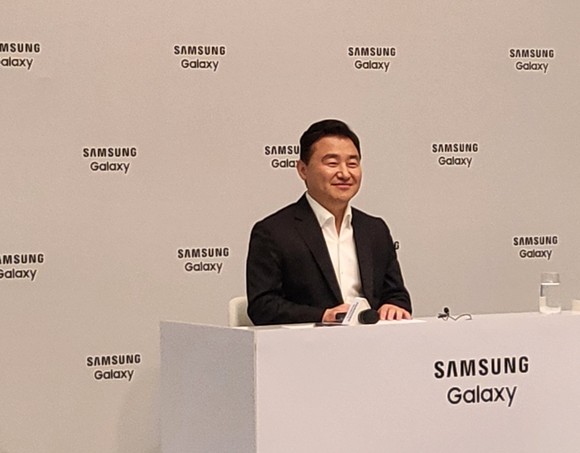 28일 서울 서초구 삼성전자 서초사옥에 노태문 삼성전자 MX사업부장 사장이 국내 기자 간담회를 진행하고 있다. = 박지혜 기자