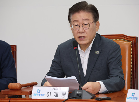 더불어민주당 이재명 대표가 7일 국회 당 사무실에서 최고위 회의를 하고 있다. ⓒ 연합뉴스