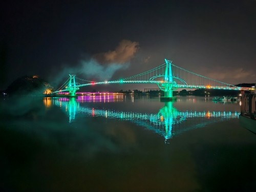 '별헤는다리~배알도~해맞이다리'의 야간경관조명 점등식. ⓒ 광양시