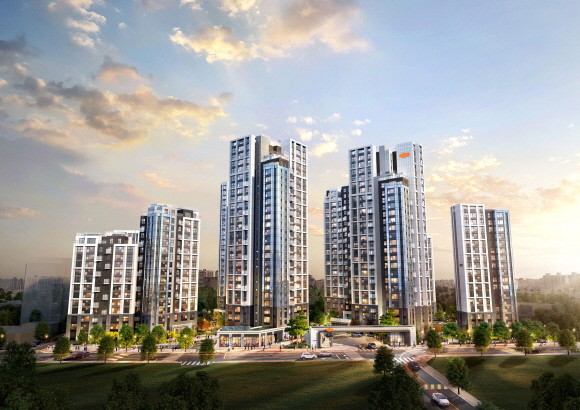 'e편한세상 강동 프레스티지원' 투시도. © DL이앤씨