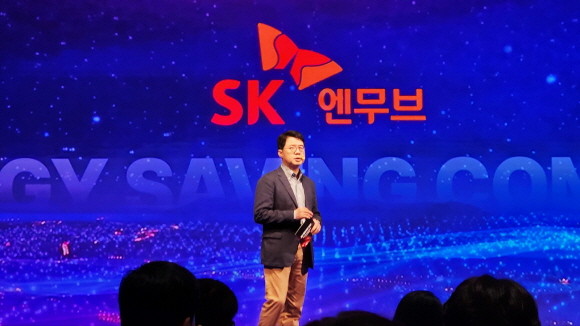 박상규 SK엔무브 사장이 5일 서울 광진구 그랜드워커힐에서 열린 '지크 브랜드 데이'에서 지크의 미래 비전을 발표하고 있다. = 조택영 기자