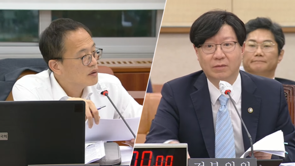 (왼쪽부터) 박주민 더불어민주당 의원, 김소영 금융위원회 부위원장. ⓒ 국회방송