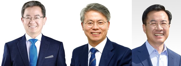 왼쪽부터 더불어민주당 광주지역 이용빈(광산갑), 민형배(광산을), 윤영덕 의원(동구남구갑). ⓒ 프라임경제