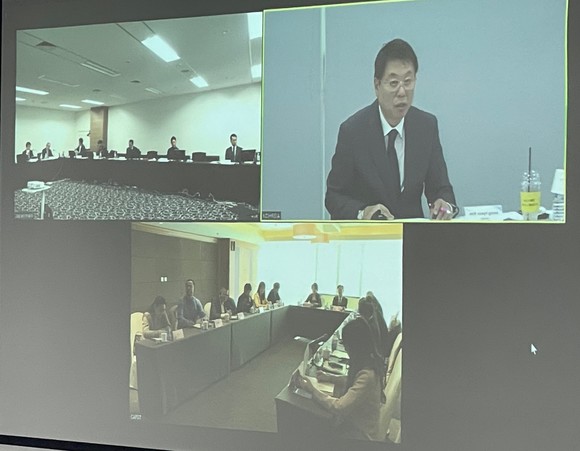 김정현 한국HR서비스산업협회 회장은 환영사에서 "3국의 상용형 파견과 사내하도급 문제를 공유하고 해법을 찾는 기회가 될 것"이라고 말했다. = 김이래 기자