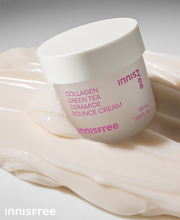 이니스프리가 신제품 '콜라겐 그린티 세라마이드 탄력장벽 크림'을 출시했다. © 이니스프리