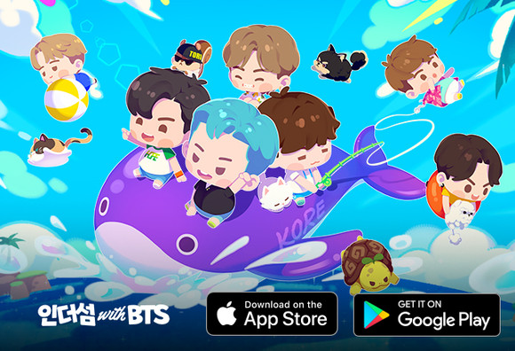하이브IM은 14일 모바일 매치3 퍼즐 게임 '인더섬 with BTS'에 신규 테마 'IDOL' 업데이트를 진행했다. ⓒ 하이브IM