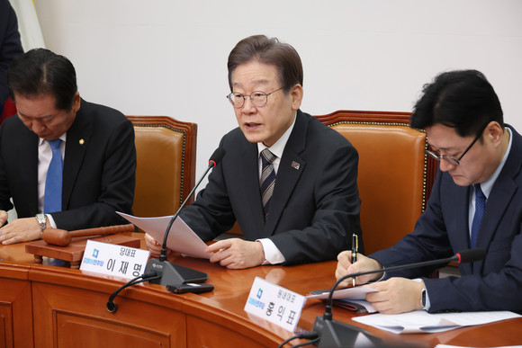 이재명 더불어민주당 대표가 29일 국회에서 열린 최고위원회의에서 발언하고 있다. ⓒ 연합뉴스